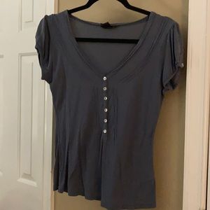 H&M V-Neck blue short sleeve top. Size M.